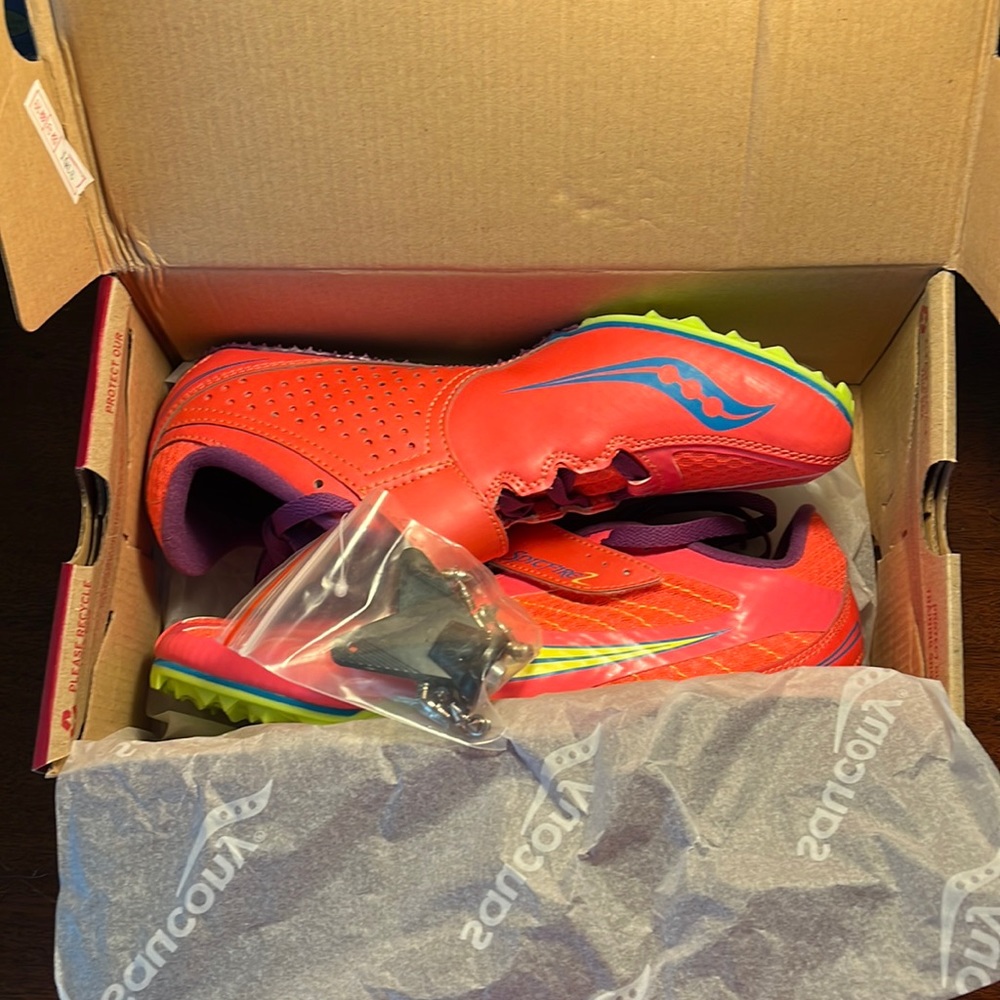 Women’s Saucony running spike shoes